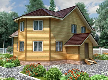  Проект бани из бруса в два этажа <span></span> "Атлант" 11 на 12