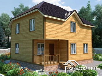 Дом Дом из бруса в 2 этажа с террасой Бавария 9 на 8