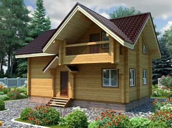 Дом Недорогой каркасный дом из ОСБ на 2 этажа  <span></span> "Кубань" 7 на 9