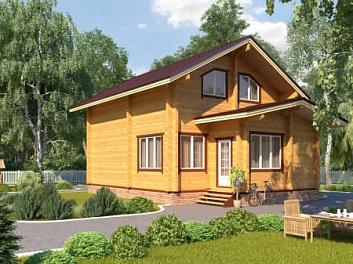 Дом Проект дома из сруба <span></span> "Луговой" 7 на 10.6