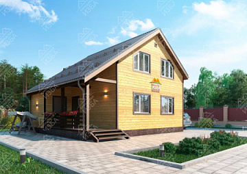 Дом Каркасный дом для постоянного проживания <span></span> "Коралл" 8 на 9