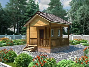  Баня из бруса с террасой <span></span> "Ирония судьбы" 5.5 на 6