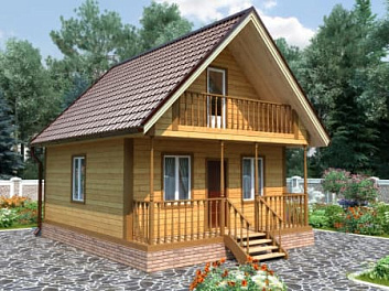 Дом Теплый однокомнатный дом из бруса  <span></span> "Янтарь" 6 на 7