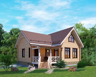 Дом Дом из клееного бруса с мансардой <span></span> "Крым" 10.5 на 11