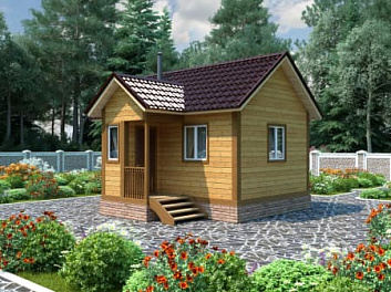  Брусовая баня с крыльцом <span></span> "Живица" 5.5 на 6